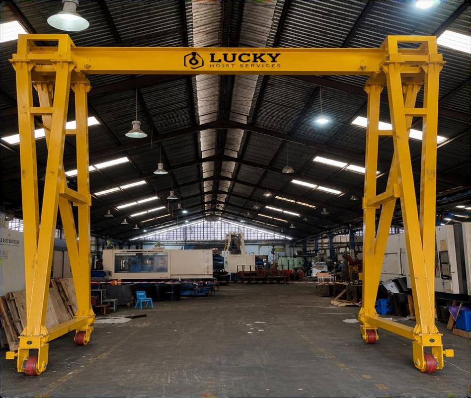 Tyre-mounted gantry crane
