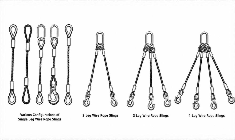 Wire rope sling configurations